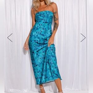 NWT Hello Molly Size S/4 Green and Blue Maxi Dress $89